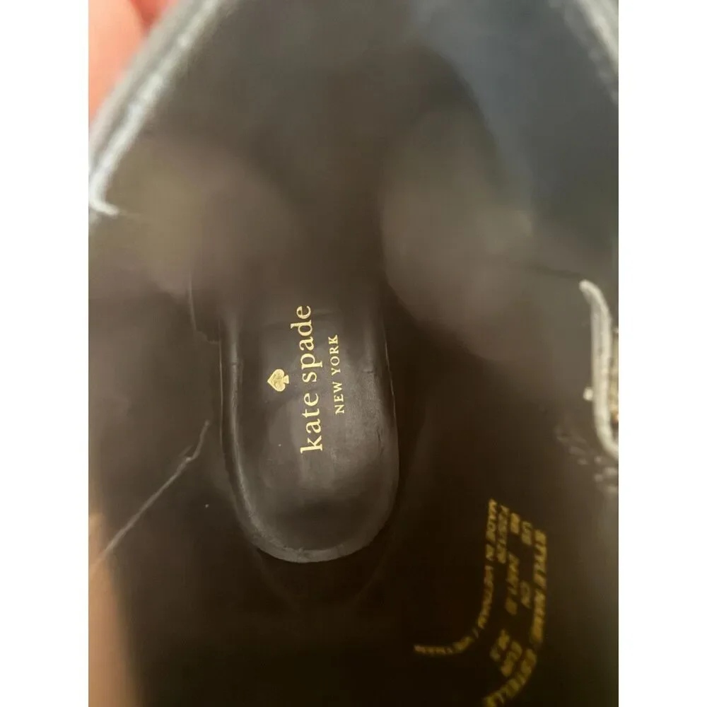 Kate Spade Estelle Lug Sole Chelsea Boot – Black Leather – Size 8B – NWOB